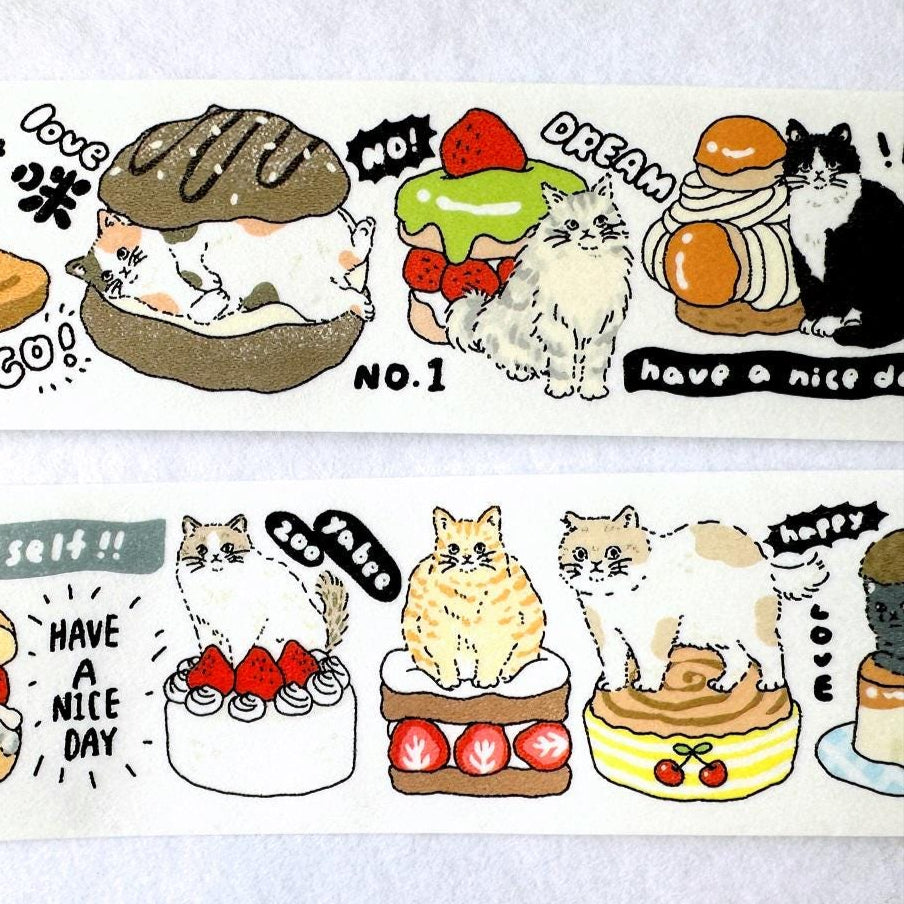 Yabee Zoo - Long Live the Cat washi tape SAMPLES