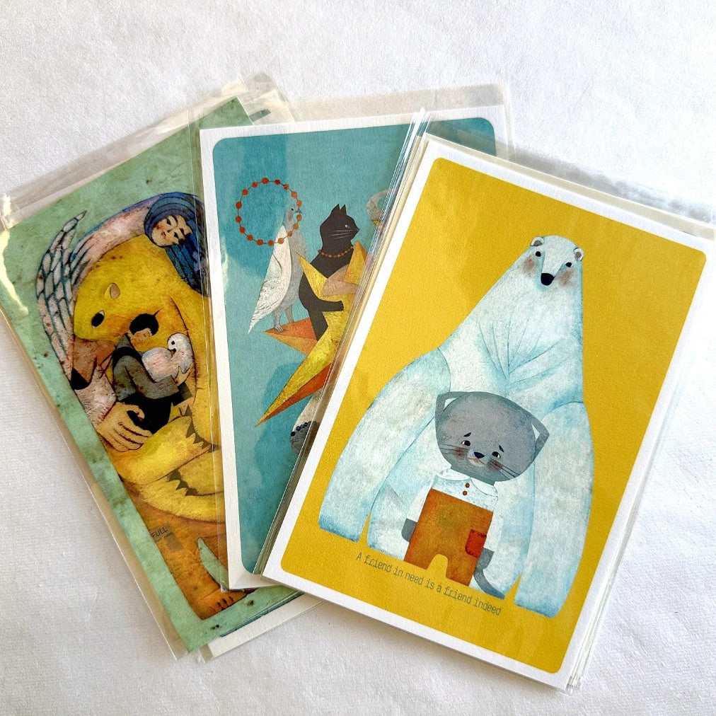 Art postcards by Japanese illustrator Toshiyuki Fukuda