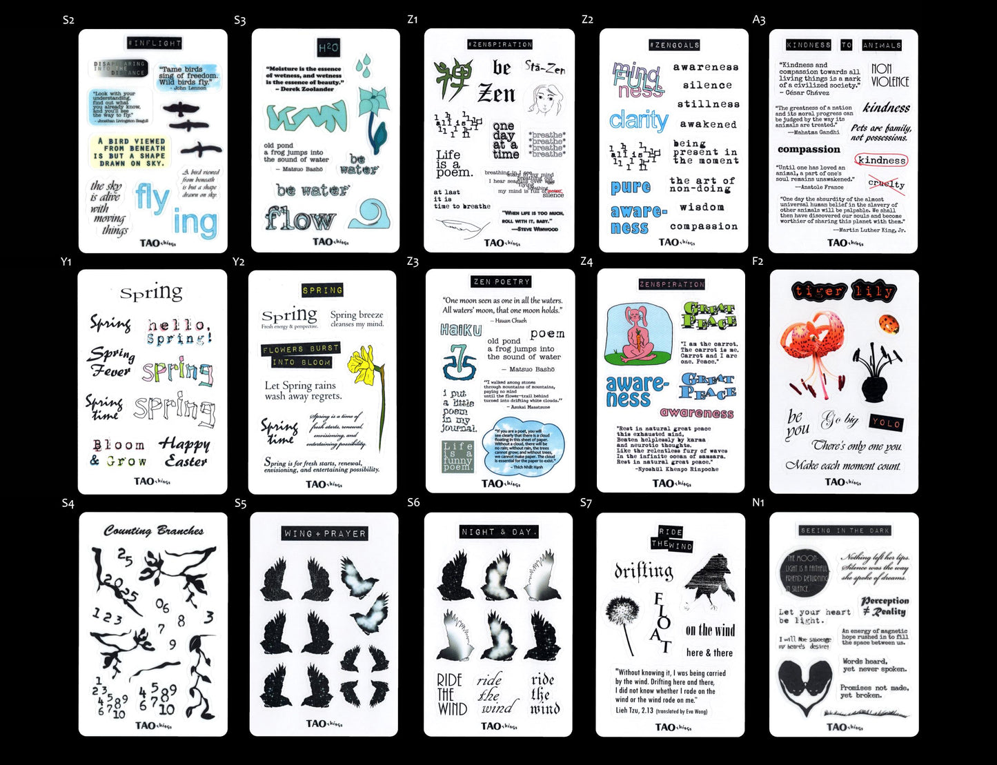 MINI-SIZE - sticker sheets by TAOthings Studio