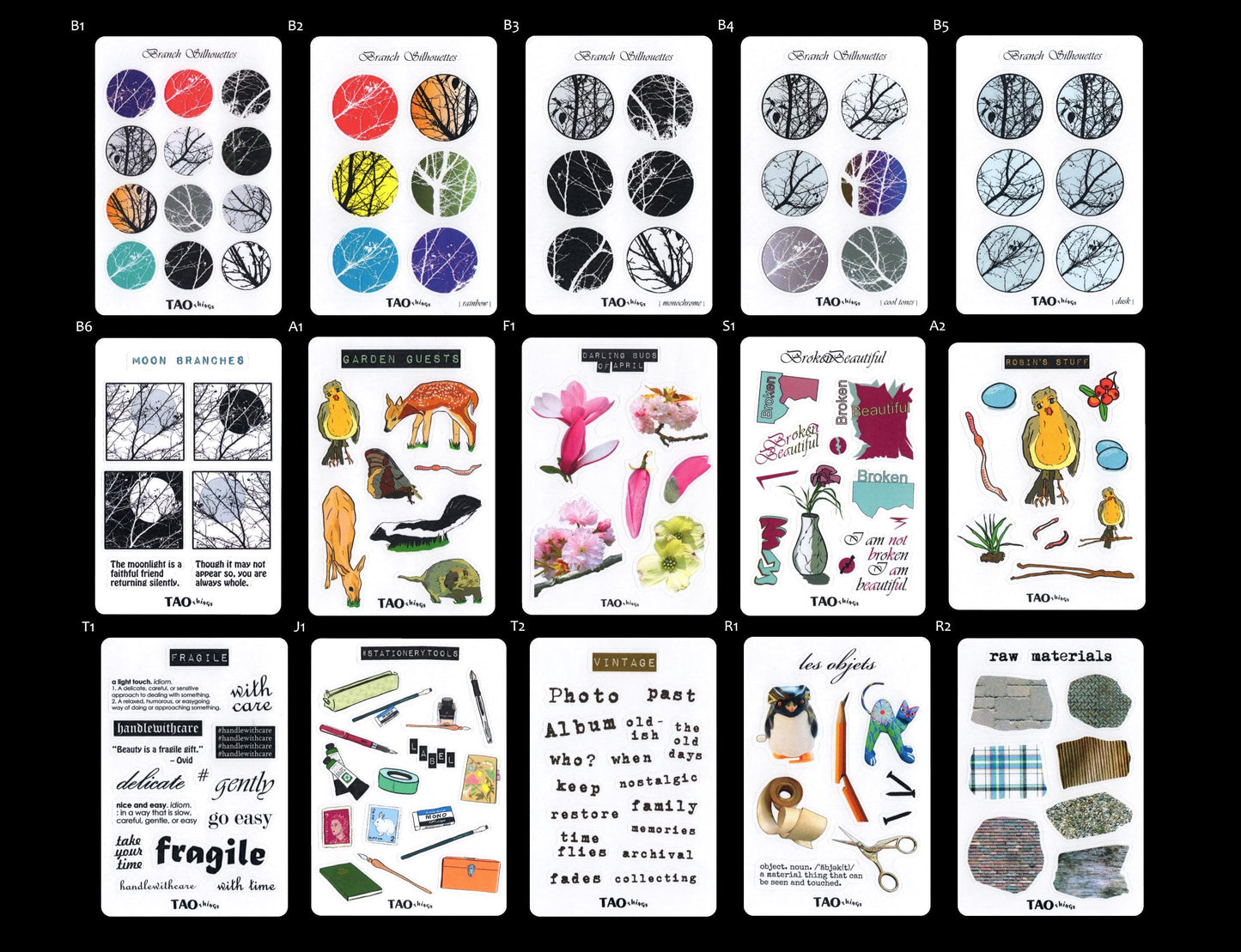 MINI-SIZE - sticker sheets by TAOthings Studio