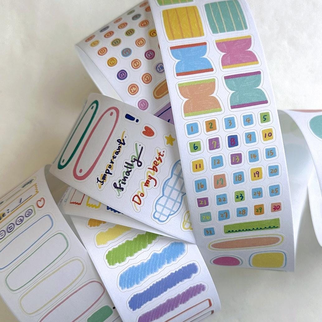 BuLan's Studio - Memo kiss-cut paper tape (4.5 cm x 200 cm) SAMPLES