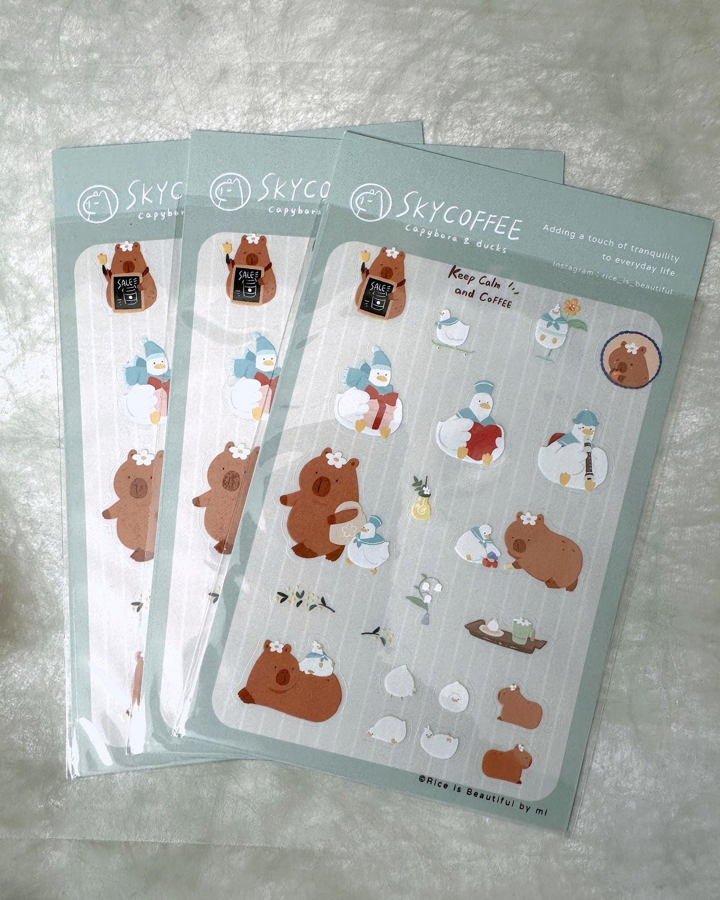 SkyCoffee - Capybara & Ducks sticker sheets