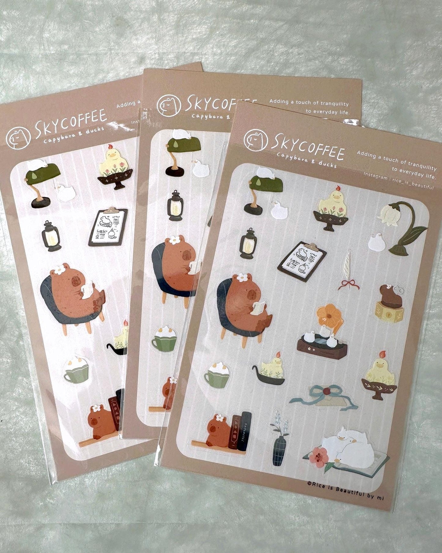 SkyCoffee - Capybara & Ducks sticker sheets