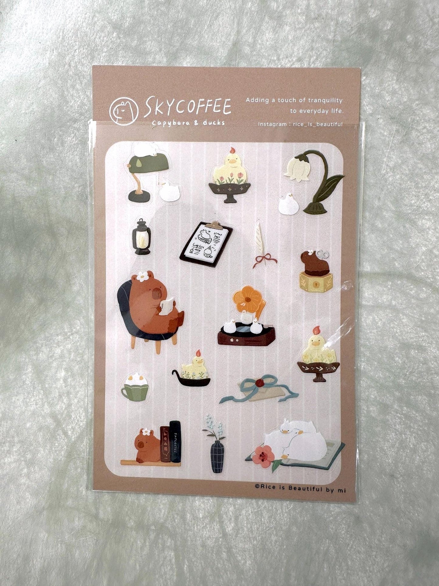 SkyCoffee - Capybara & Ducks sticker sheets