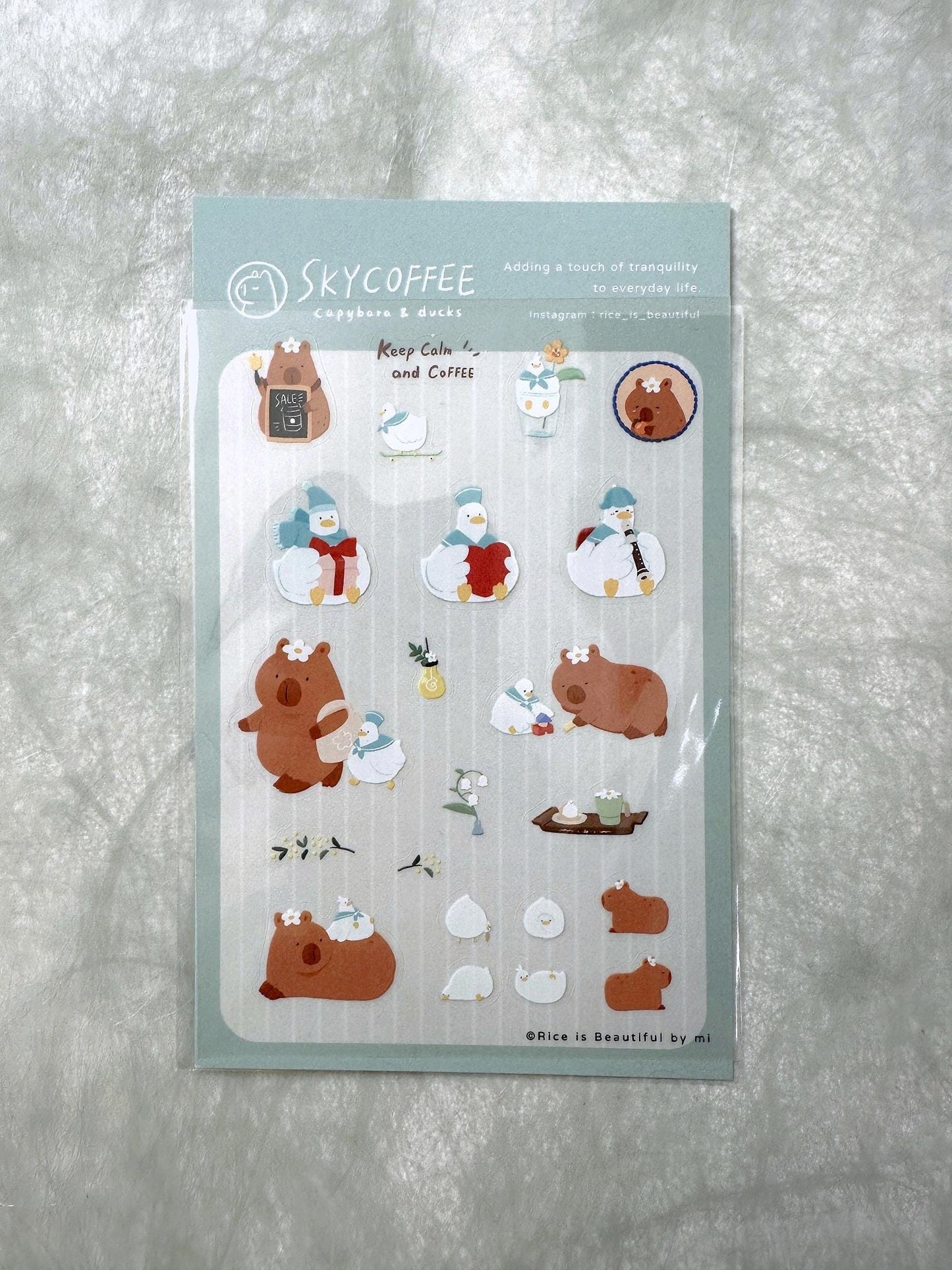 SkyCoffee - Capybara & Ducks sticker sheets