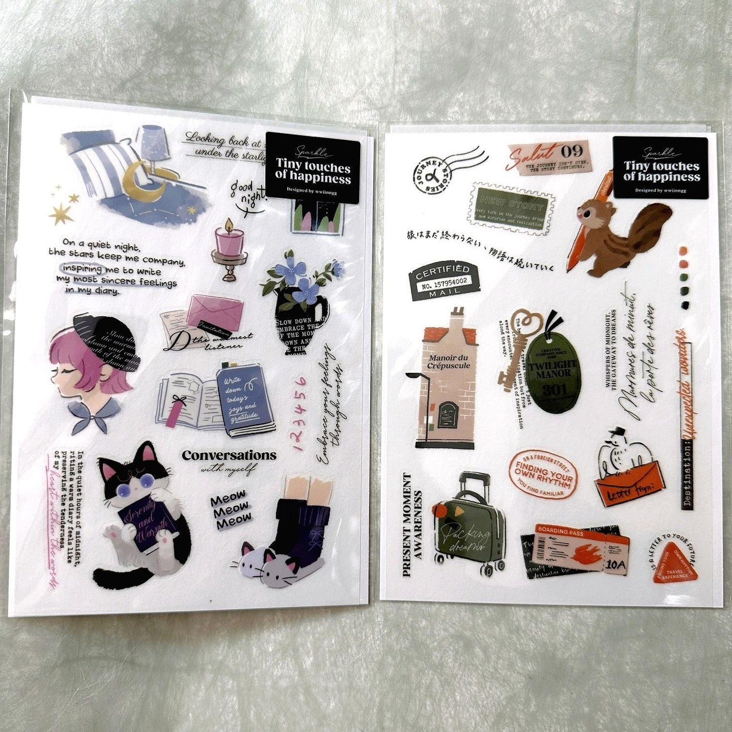 wwiinngg - Quiet Time / Travel transfer stickers