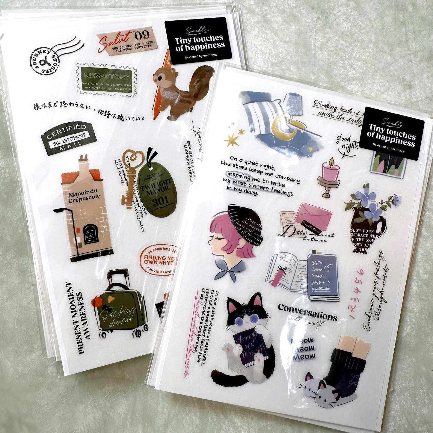 wwiinngg - Quiet Time / Travel transfer stickers