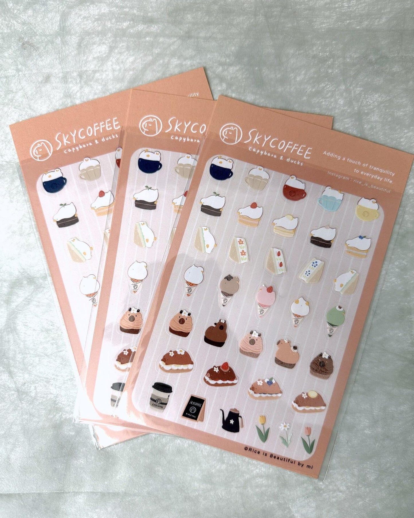 SkyCoffee - Capybara & Ducks sticker sheets