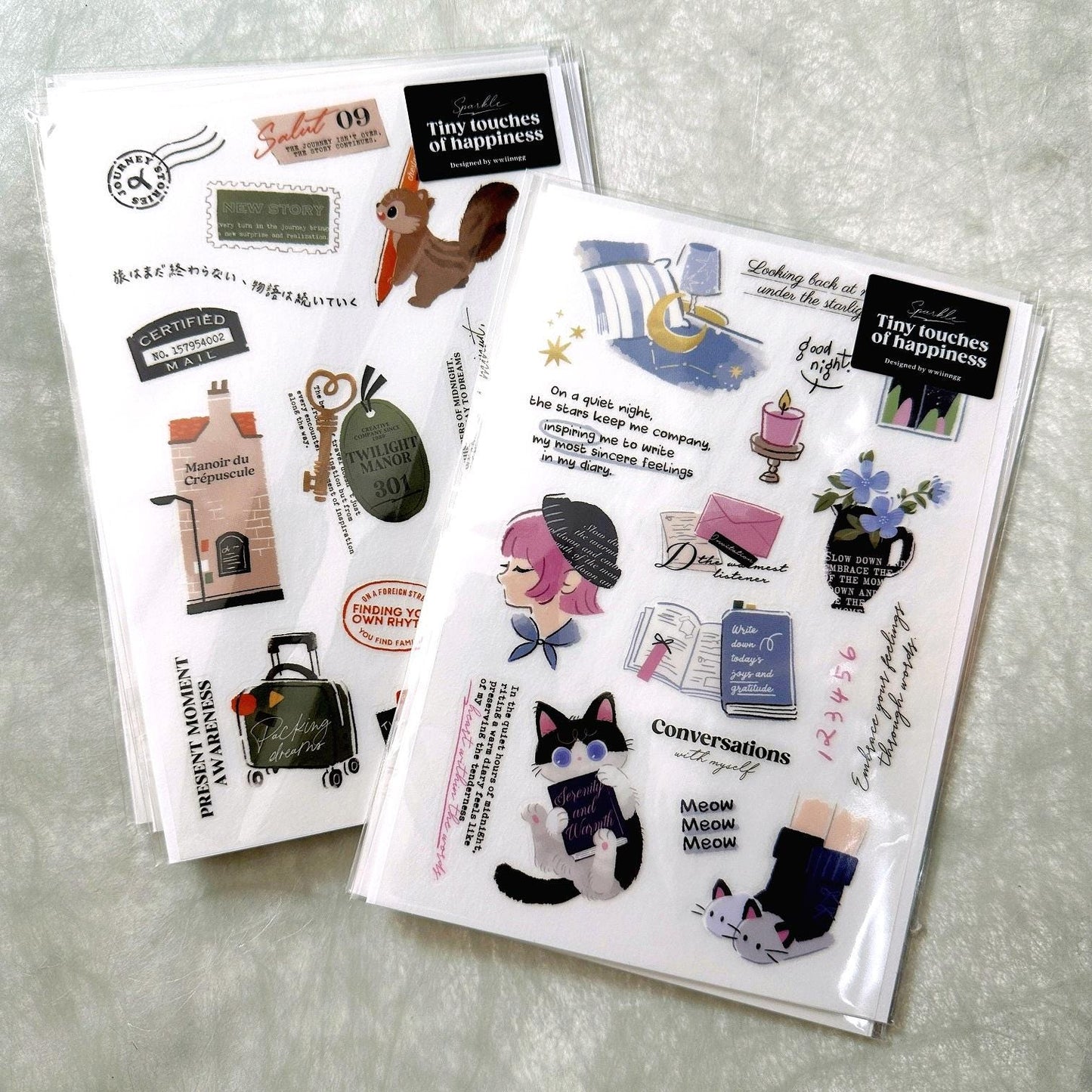 wwiinngg - Quiet Time / Travel transfer stickers