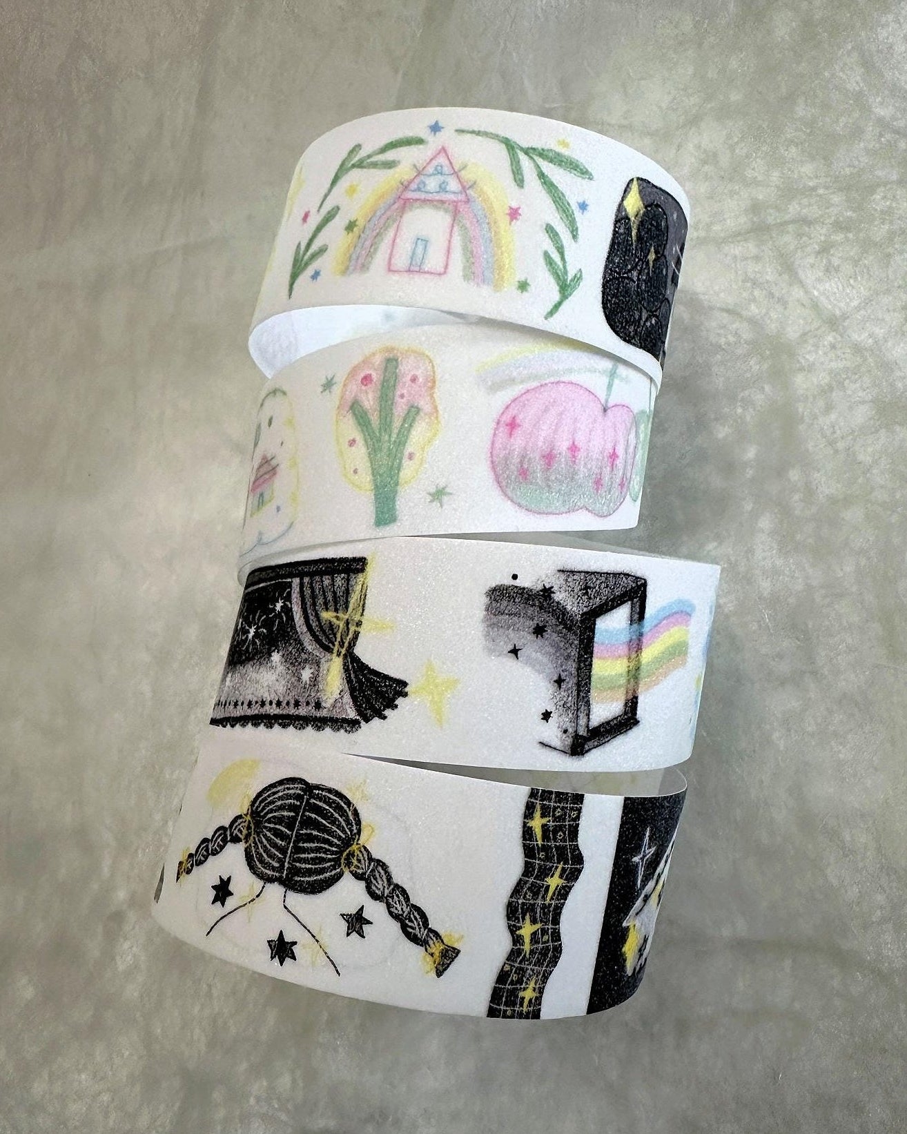 MuZiShan Studio - Black to Colorful World glitter tape SAMPLES