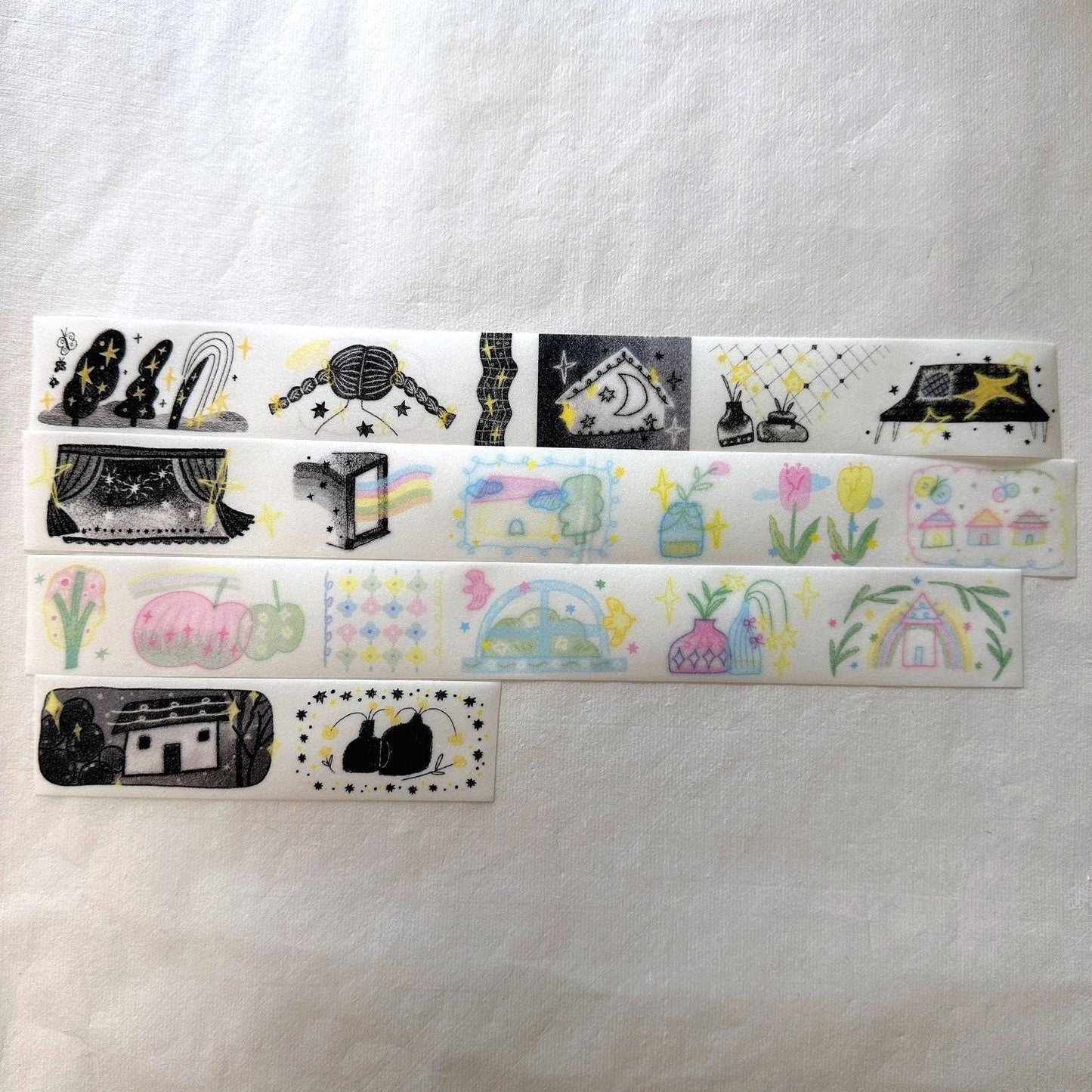 MuZiShan Studio - Black to Colorful World glitter tape SAMPLES