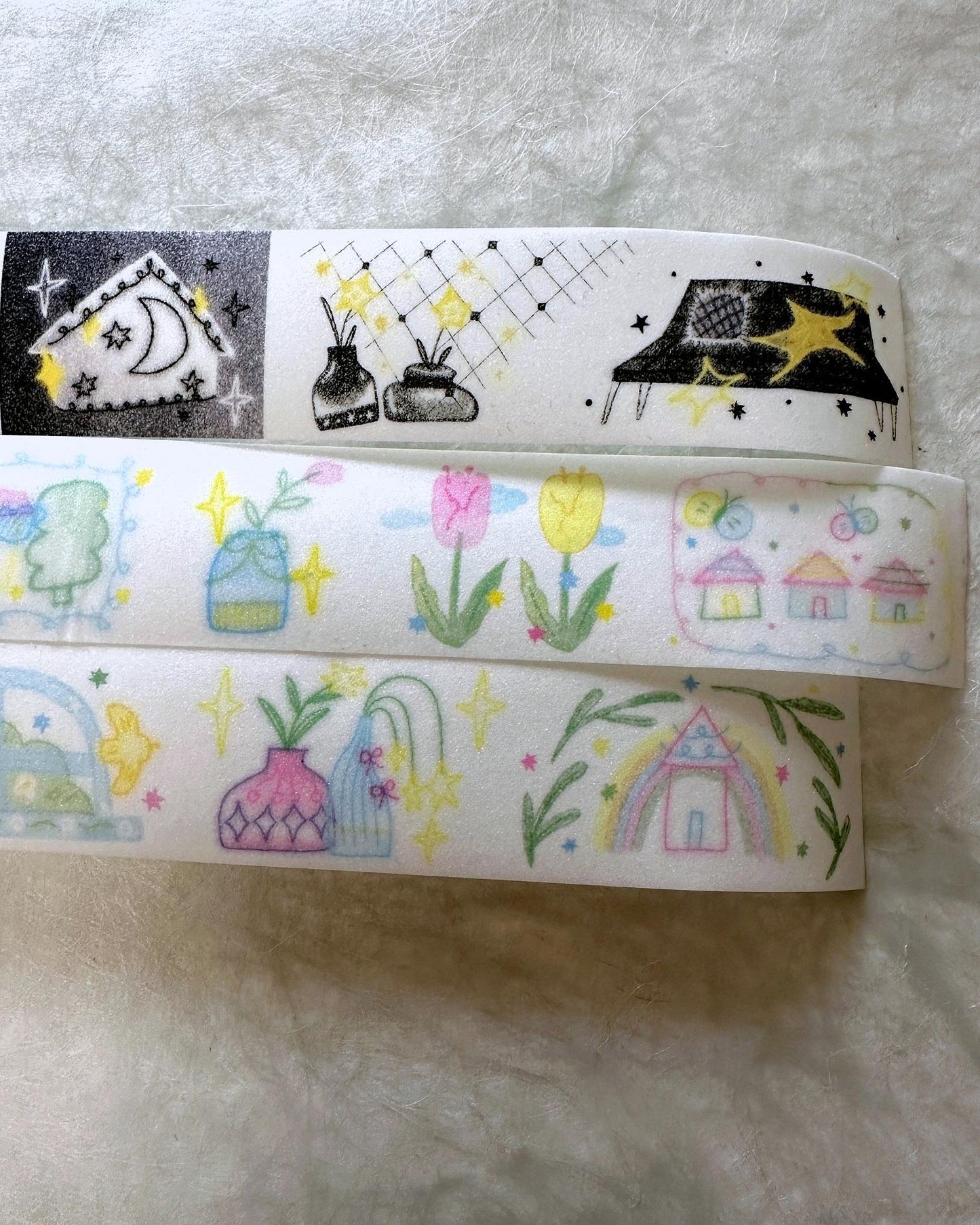 MuZiShan Studio - Black to Colorful World glitter tape SAMPLES