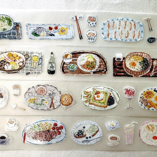 MuZiShan Studio - Meals kiss-cut washi & PET tape SAMPLES