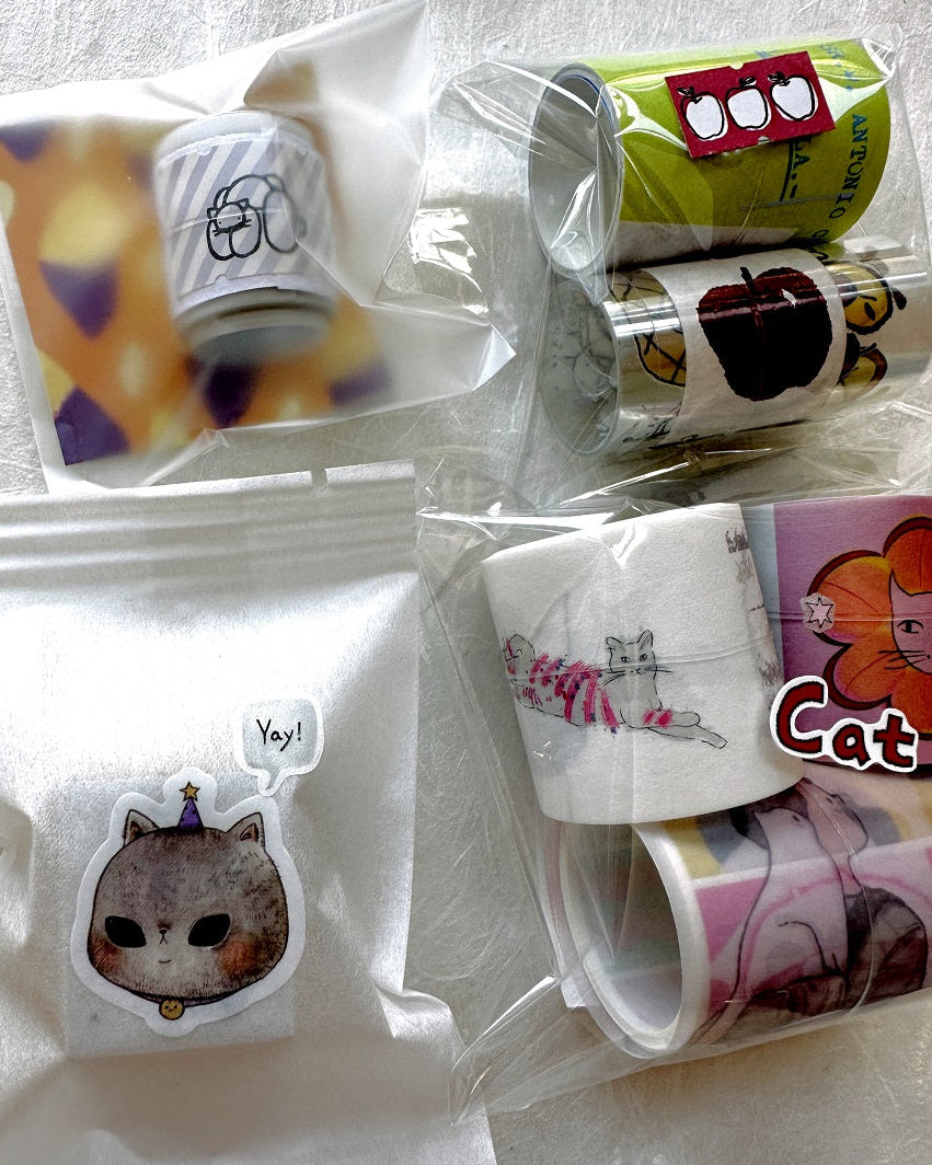 Zhihua - Glitch Cat washi tape SAMPLES