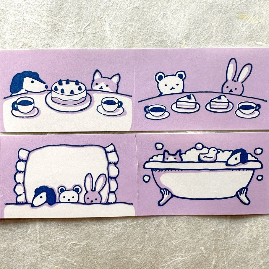 Kin.iro.hitode - A Day in the Life of the Cuddly Friends label sticker roll SAMPLES
