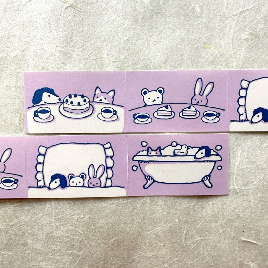 Kin.iro.hitode - A Day in the Life of the Cuddly Friends label sticker roll SAMPLES