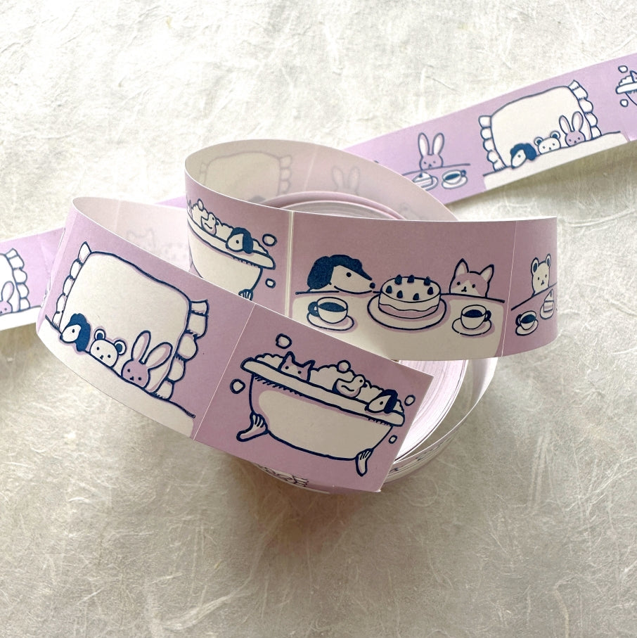 Kin.iro.hitode - A Day in the Life of the Cuddly Friends label sticker roll SAMPLES