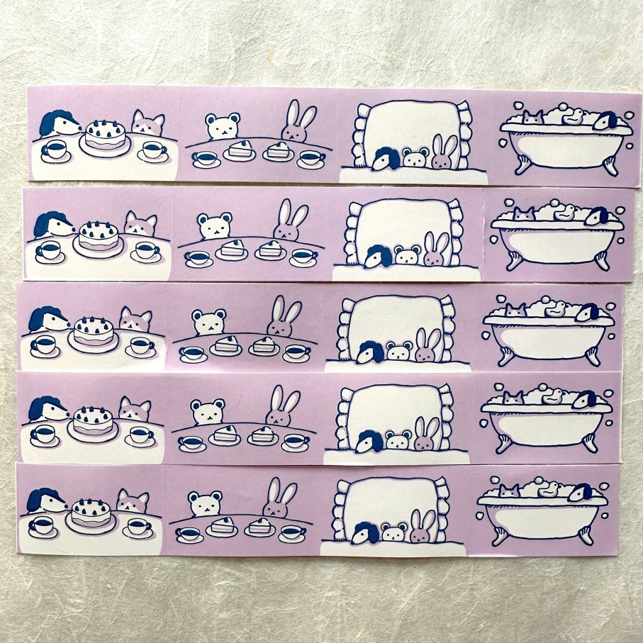 Kin.iro.hitode - A Day in the Life of the Cuddly Friends label sticker roll SAMPLES