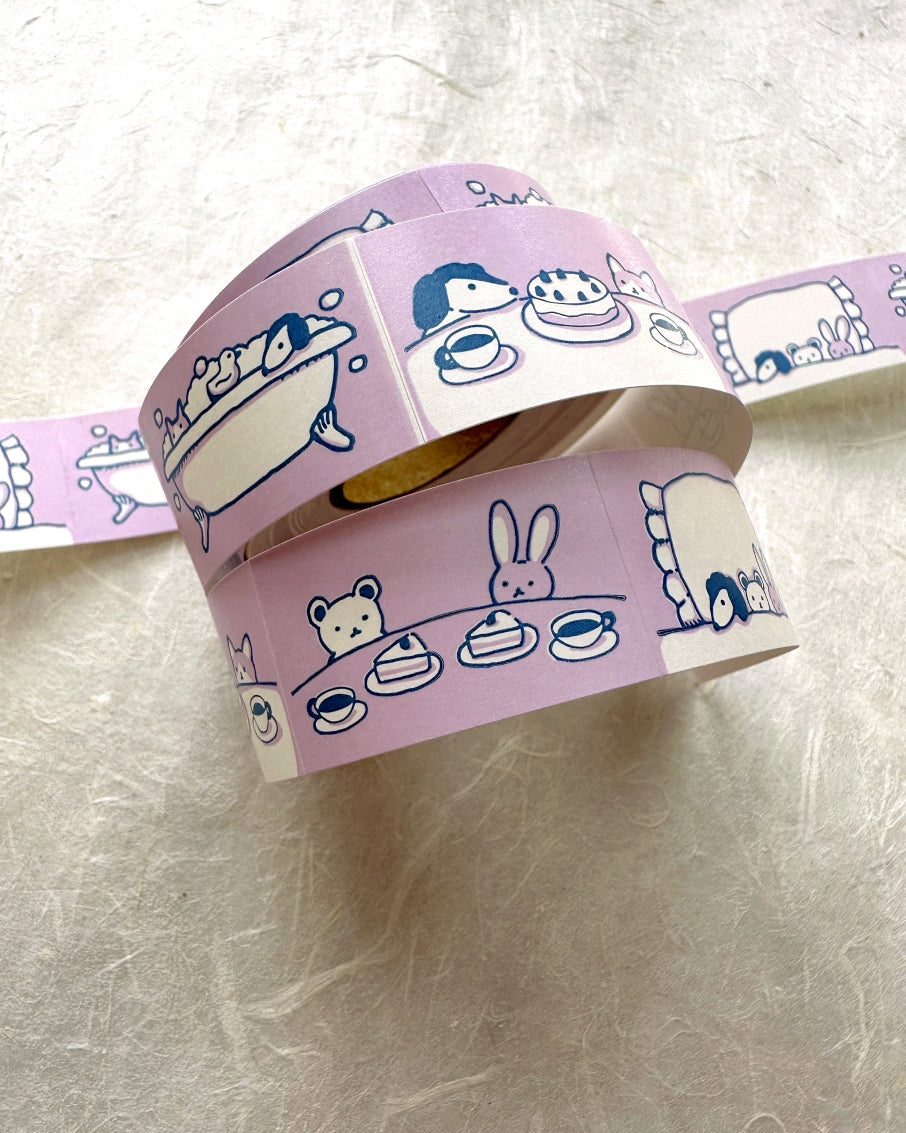 Kin.iro.hitode - A Day in the Life of the Cuddly Friends label sticker roll SAMPLES