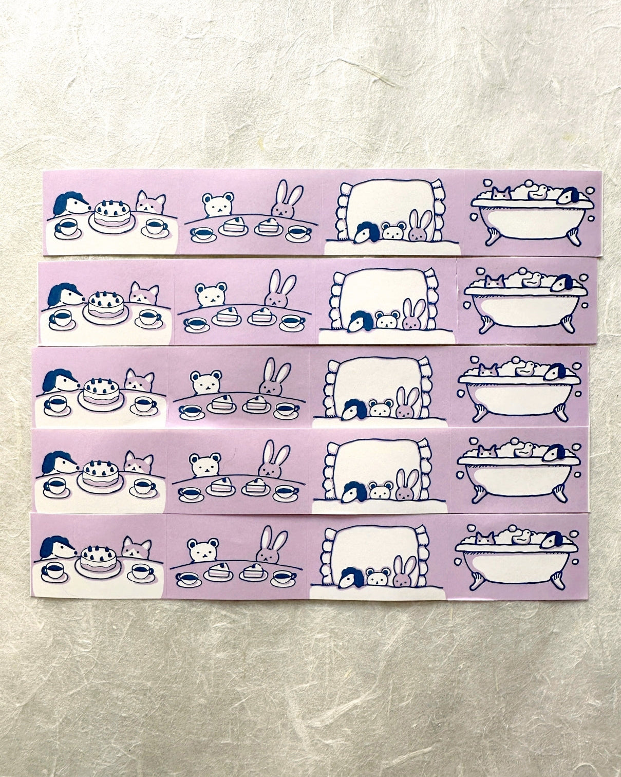 Kin.iro.hitode - A Day in the Life of the Cuddly Friends label sticker roll SAMPLES