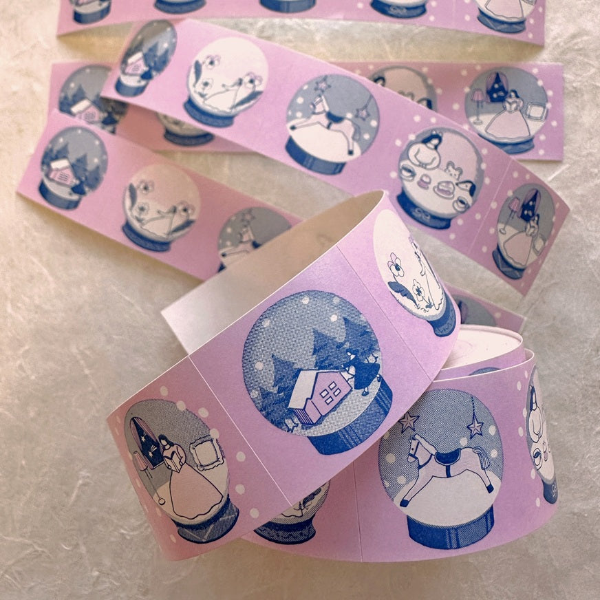 Kin.iro.hitode - Snow Globe Collection label sticker roll SAMPLES