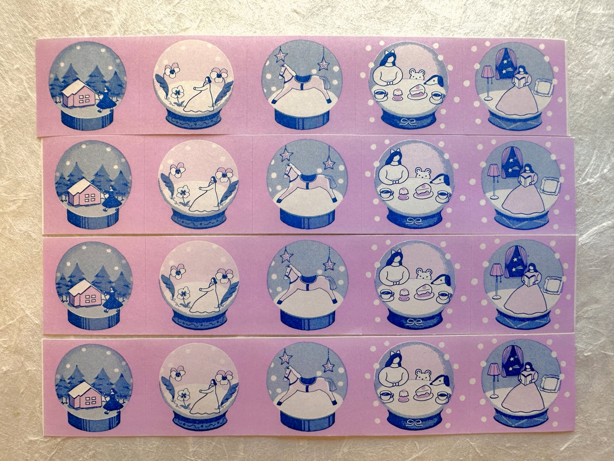 Kin.iro.hitode - Snow Globe Collection label sticker roll SAMPLES