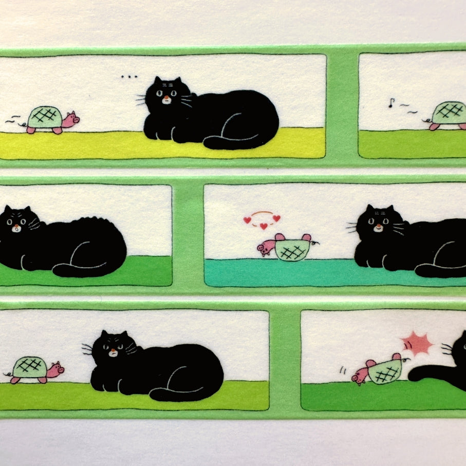 mindobitto - The Cat Is Strong: Pig Turtle washi tape SAMPLES