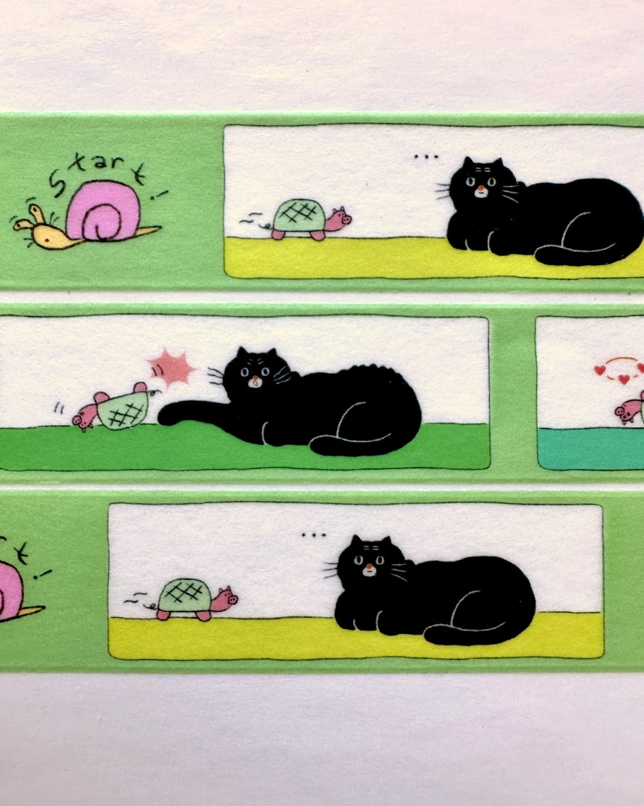 mindobitto - The Cat Is Strong: Pig Turtle washi tape SAMPLES