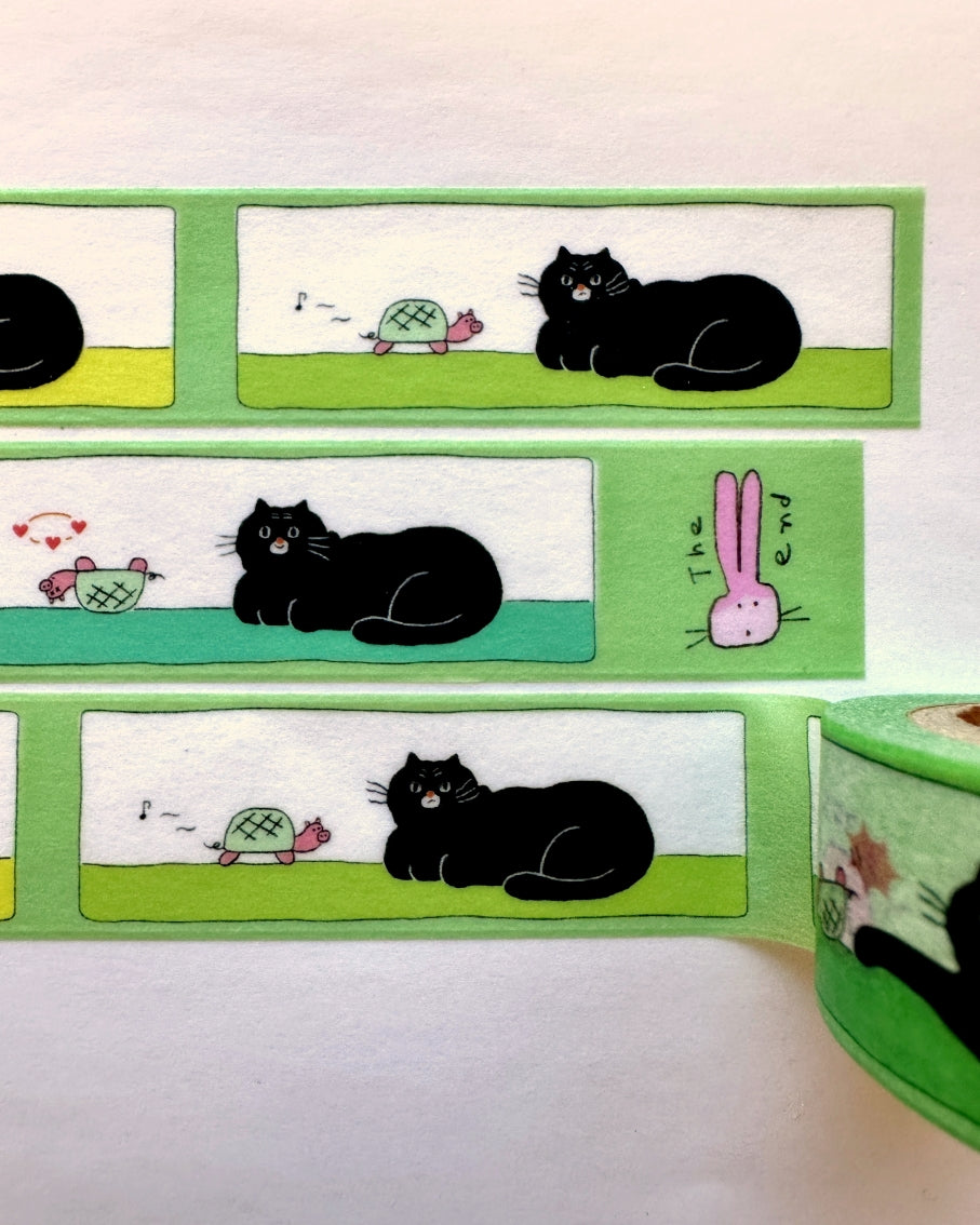 mindobitto - The Cat Is Strong: Pig Turtle washi tape SAMPLES