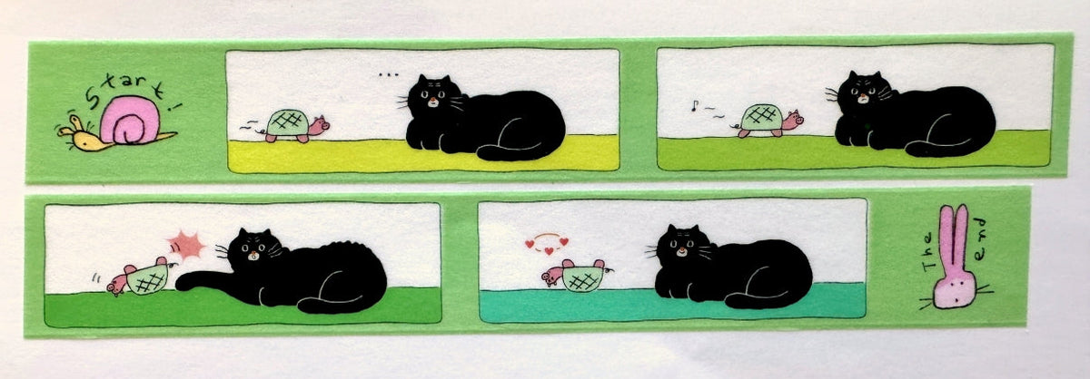 mindobitto - The Cat Is Strong: Pig Turtle washi tape SAMPLES