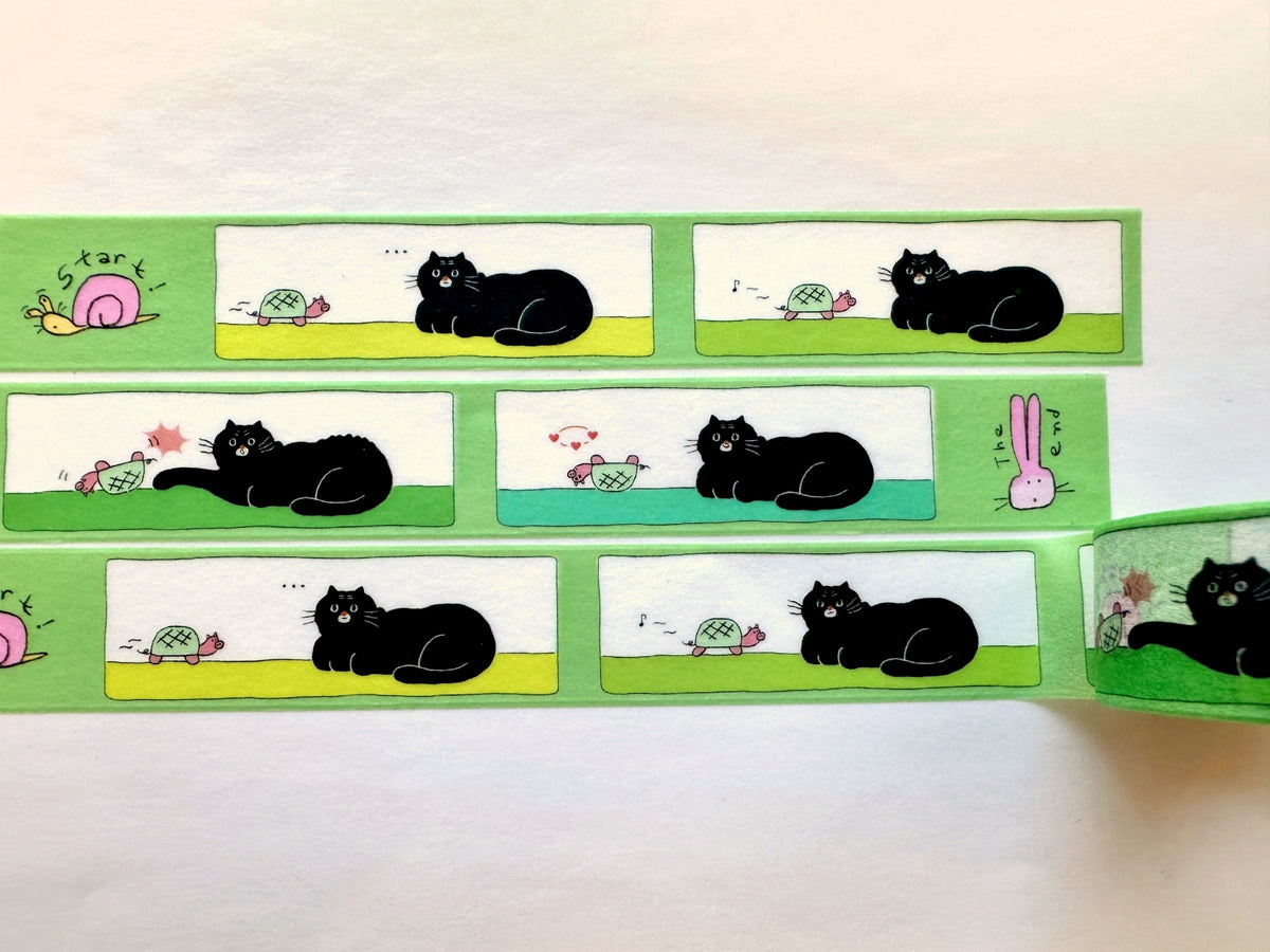 mindobitto - The Cat Is Strong: Pig Turtle washi tape SAMPLES