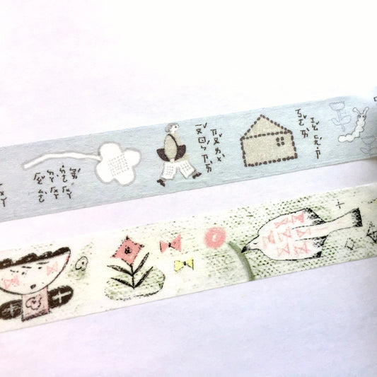 misshoegg - Little Blue Flower & Flower Girl washi tape SAMPLES