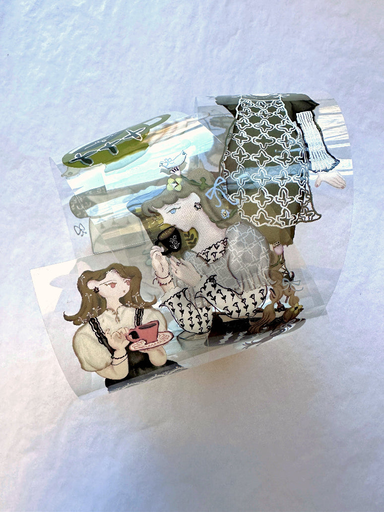 misshoegg - Drink Many Cups of Coffee laser silver PET tape SAMPLES
