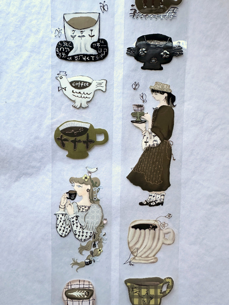 misshoegg - Drink Many Cups of Coffee laser silver PET tape SAMPLES
