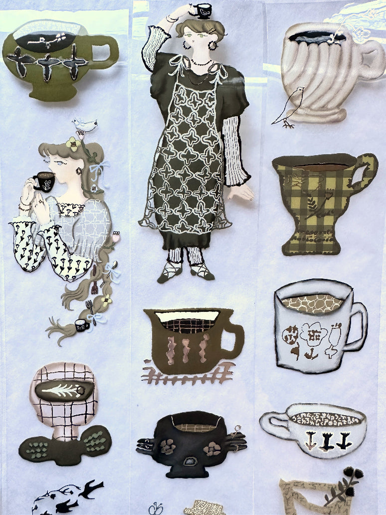 misshoegg - Drink Many Cups of Coffee laser silver PET tape SAMPLES