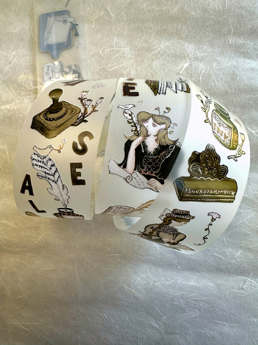 Misshoegg x Stationery Lover Market - Girl's Stationery Day rose-gold PET tape SAMPLES
