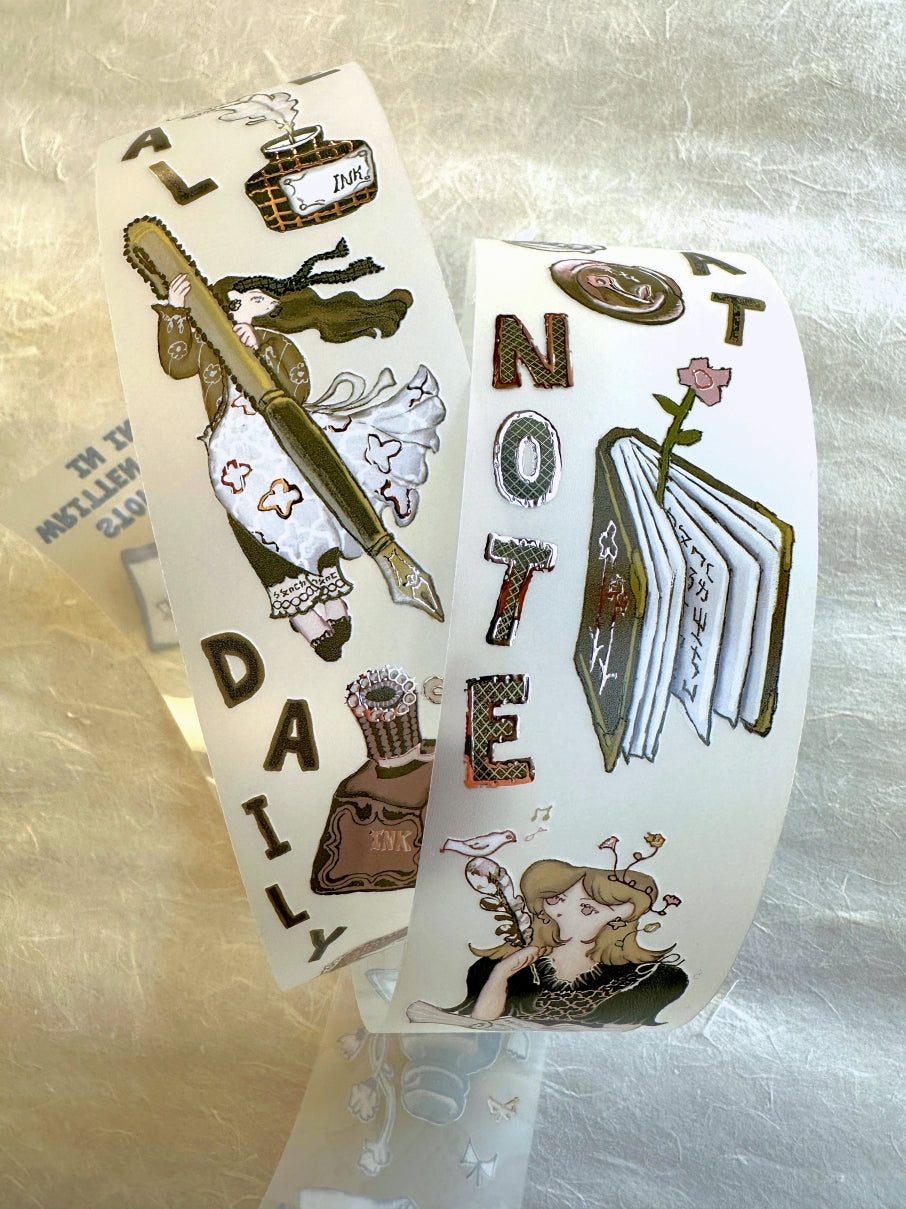 Misshoegg x Stationery Lover Market - Girl's Stationery Day rose-gold PET tape SAMPLES