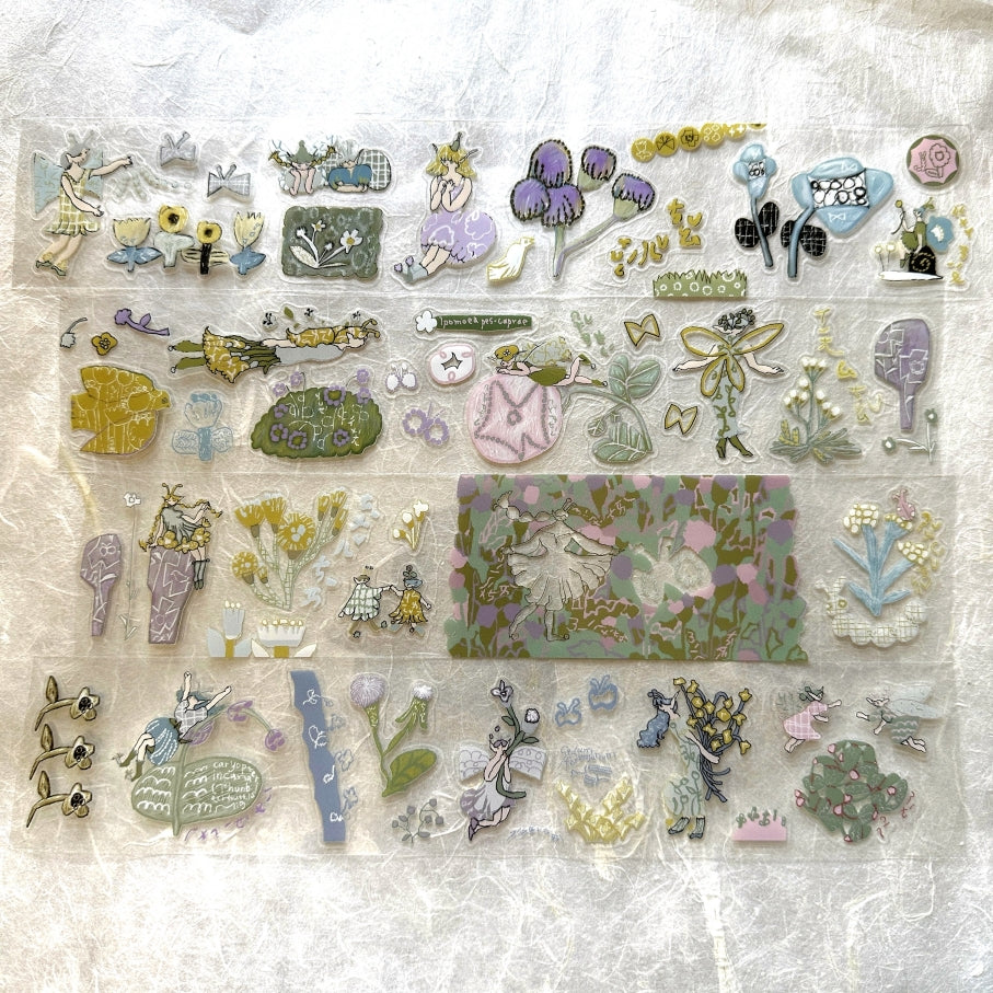 Misshoegg - Field Flower Fairies kiss-cut PET tape SAMPLES