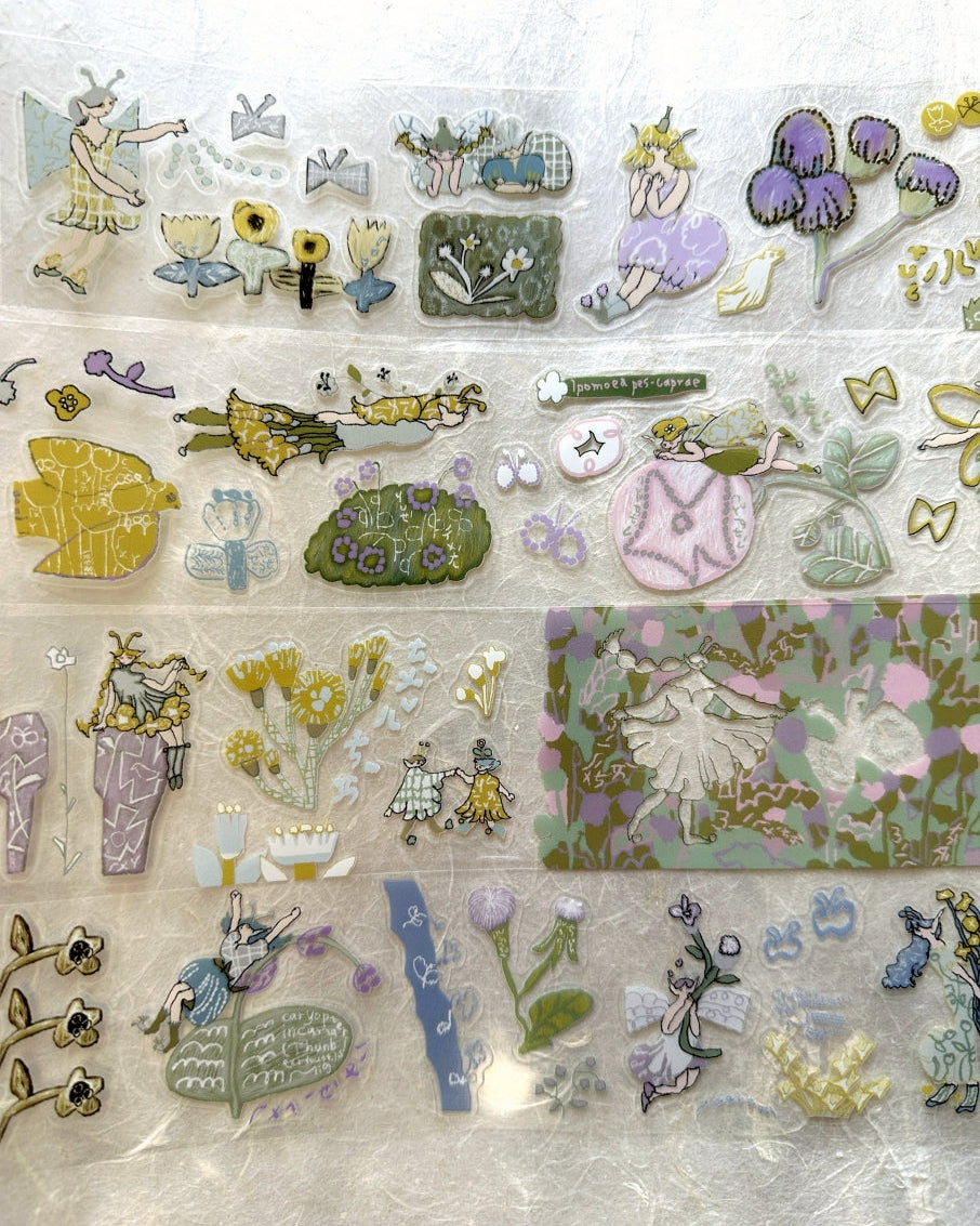 Misshoegg - Field Flower Fairies kiss-cut PET tape SAMPLES