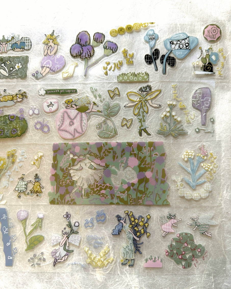 Misshoegg - Field Flower Fairies kiss-cut PET tape SAMPLES