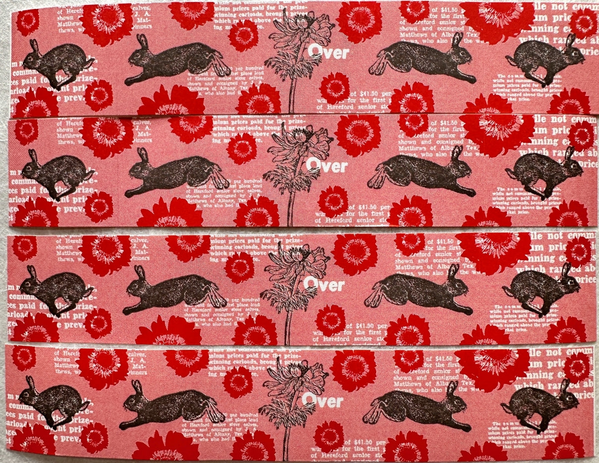 Nemunoki Paper Item - Wild Rabbit & Anemone sticker roll SAMPLES