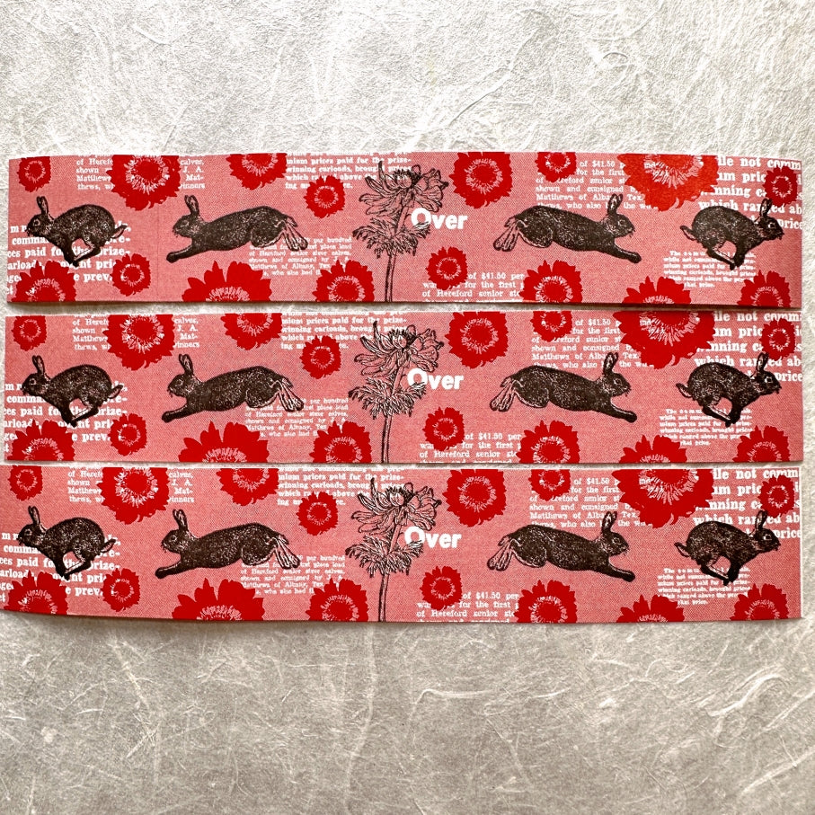 Nemunoki Paper Item - Wild Rabbit & Anemone sticker roll SAMPLES