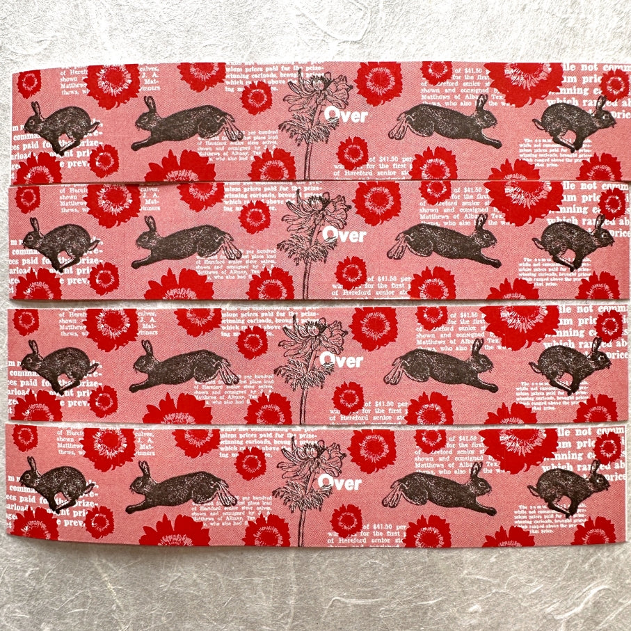 Nemunoki Paper Item - Wild Rabbit & Anemone sticker roll SAMPLES