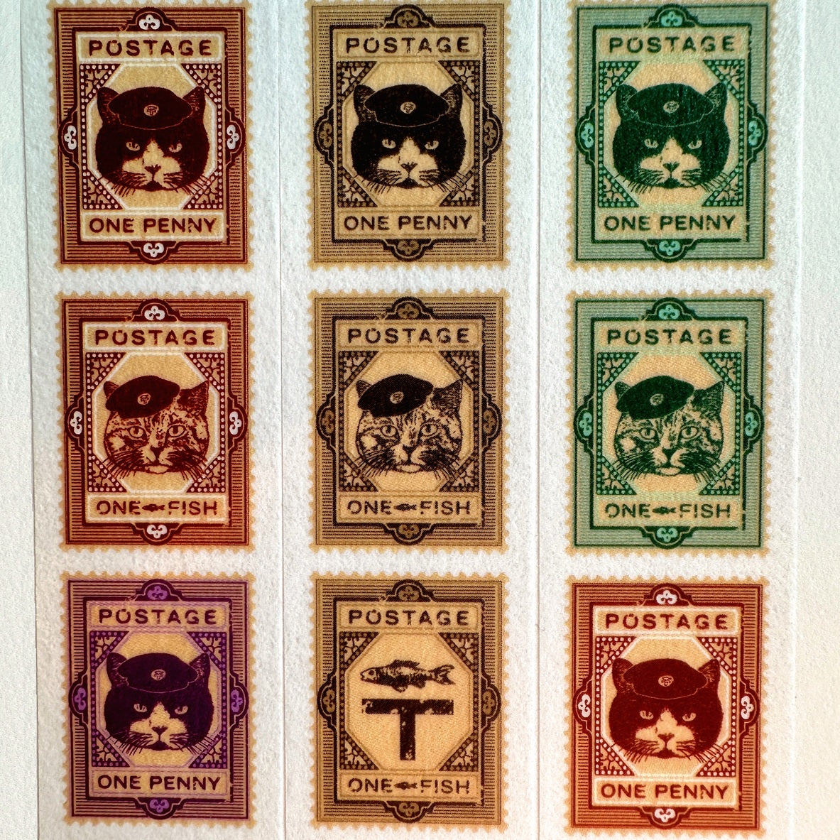 Nemunoki x Via Carousel - Cat's Post Office Stamp washi tape SAMPLES