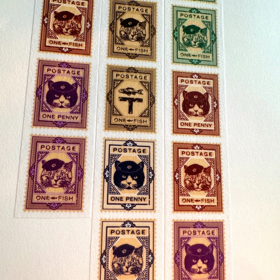 Nemunoki x Via Carousel - Cat's Post Office Stamp washi tape SAMPLES