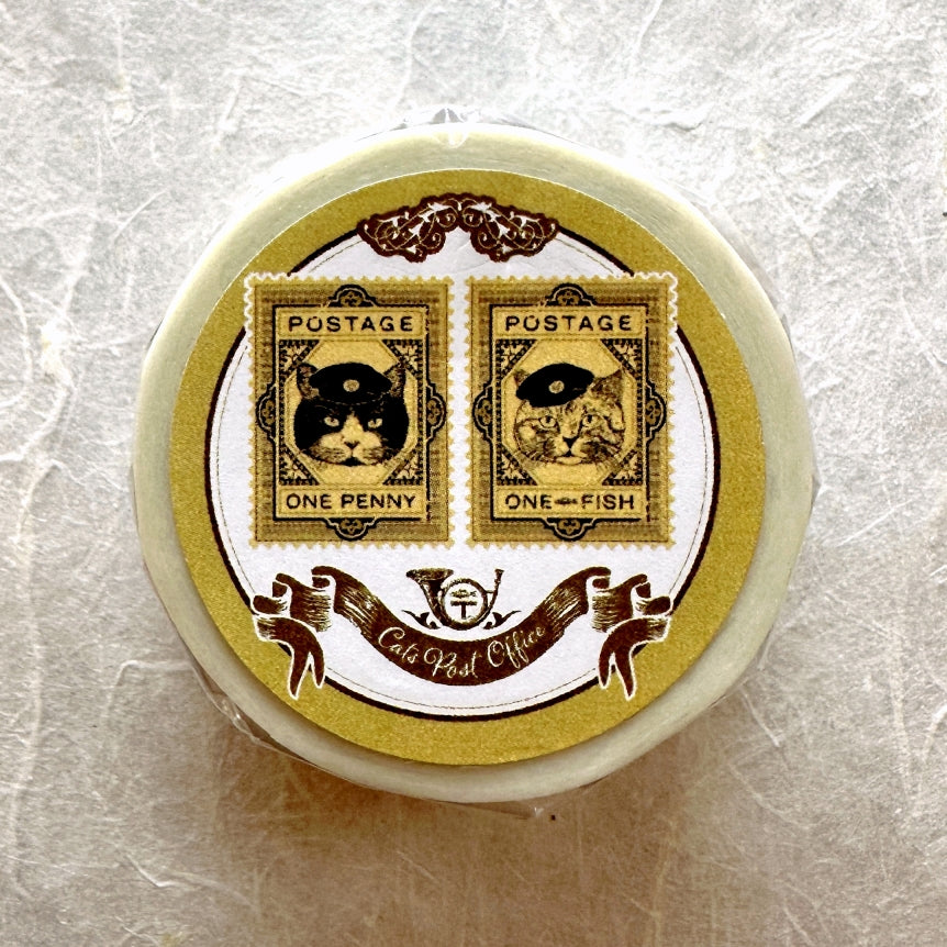 Nemunoki x Via Carousel - Cat's Post Office Stamp washi tape SAMPLES