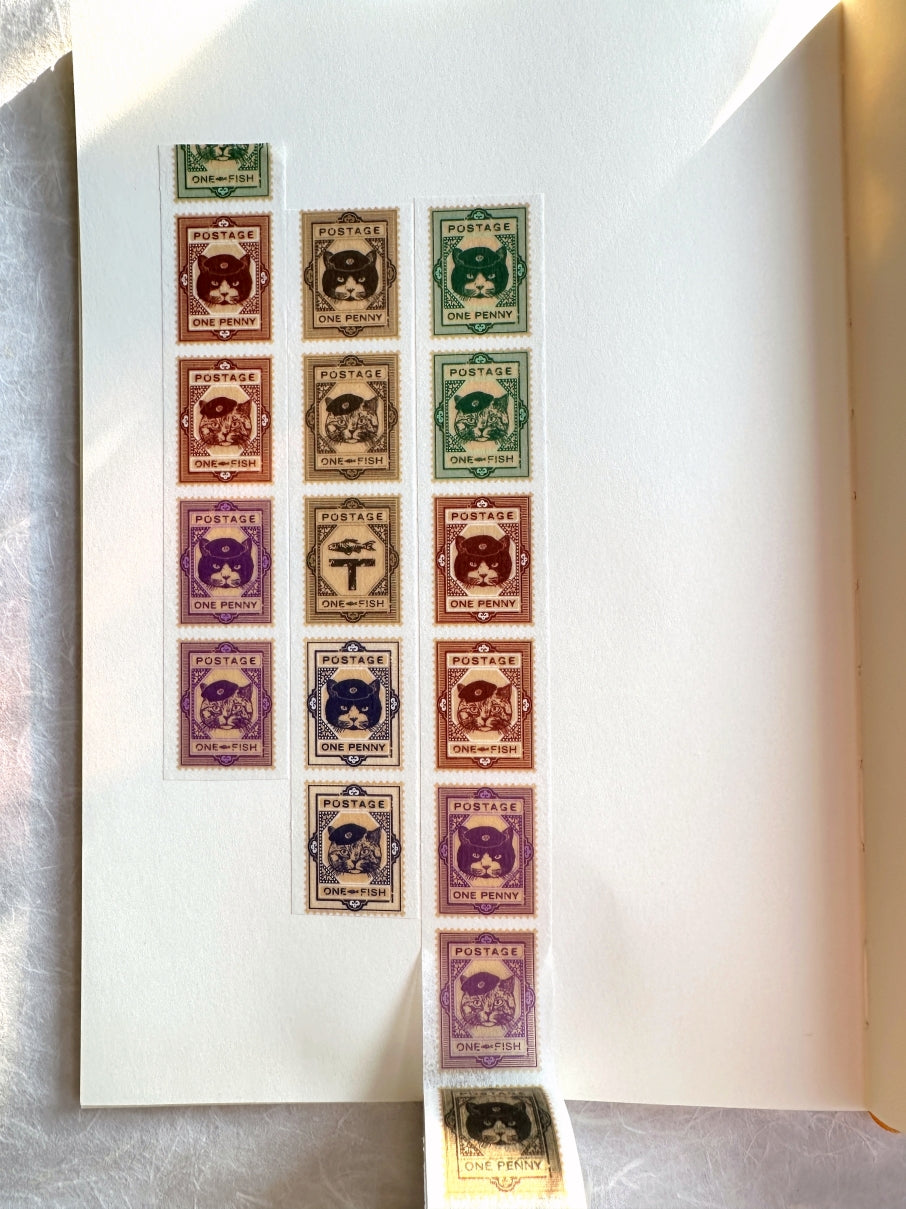 Nemunoki x Via Carousel - Cat's Post Office Stamp washi tape SAMPLES