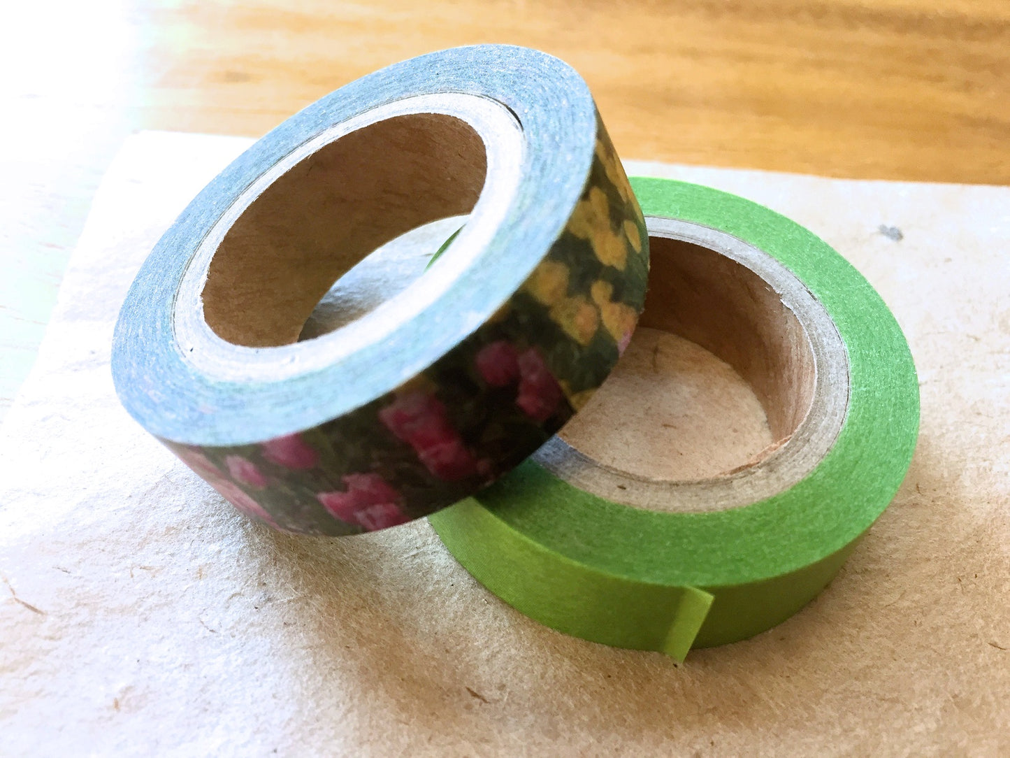 p.palette - Vintage Brown & Lime Green washi tape SAMPLES