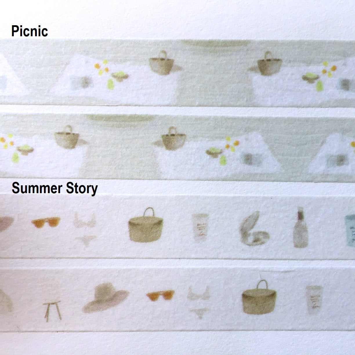 p.palette - Picnic & Summer Story washi tape SAMPLES