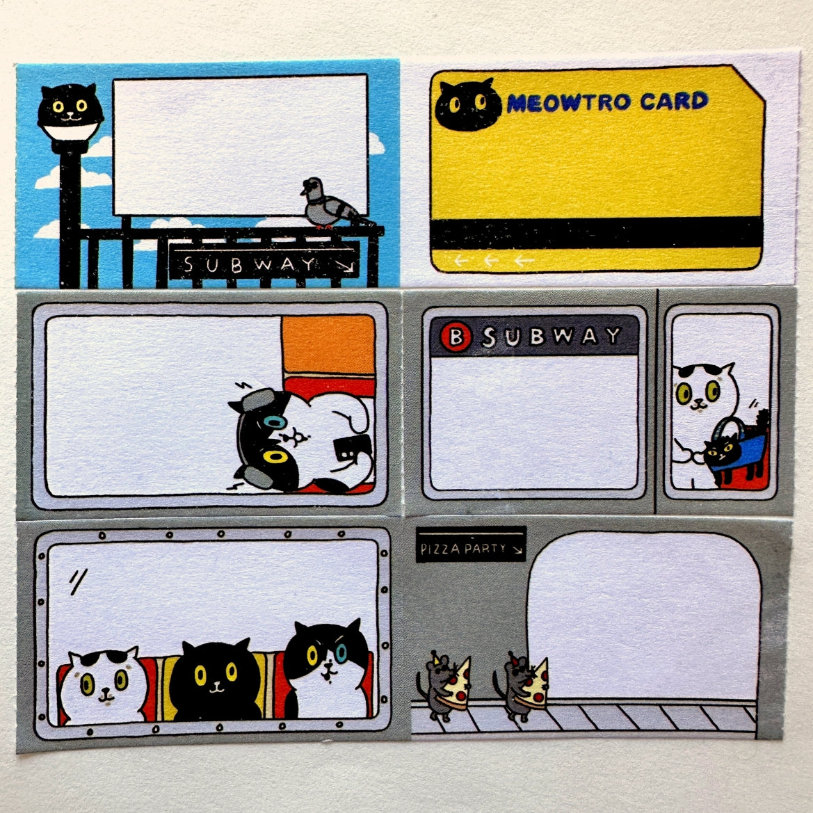 superB studio - Meow York Subway sticky memo tape SAMPLES